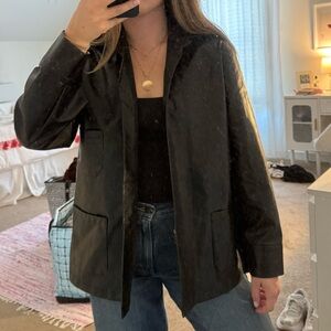 Faux black leather jacket size M